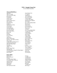 Microsoft Word - TCB Sample Song List.doc