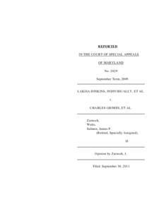 REPORTED IN THE COURT OF SPECIAL APPEALS OF MARYLAND No[removed]September Term, 2009