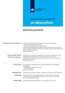 Kambio nan den lei di impuesto BES  un aklarashon Kambionan pa partikulier  Bahada di e tarifa di ABB ku 2%