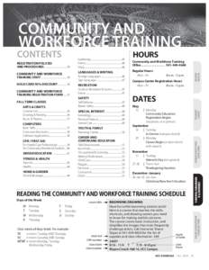 COMMUNITY AND WORKFORCE TRAINING CONTENTS  REGISTRATION POLICIES