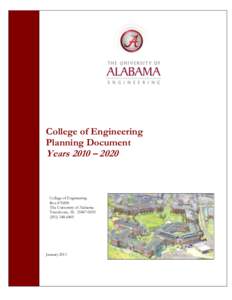 College of Engineering Planning Document Years 2010 – 2020  College of Engineering