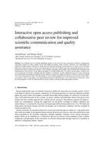 Knowledge / Ocean Science / Atmospheric Chemistry and Physics / Peer review / Biology Direct / European Geosciences Union / Open access journal / Open access / Preprint / Publishing / Academic publishing / Academia