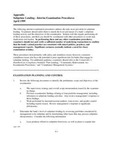 Finance / Economics / Financial economics / United States federal banking legislation / Subprime lending / Community Reinvestment Act / Credit score / Subprime mortgage crisis / Wall Street and the Financial Crisis: Anatomy of a Financial Collapse / United States housing bubble / Personal finance / Mortgage industry of the United States