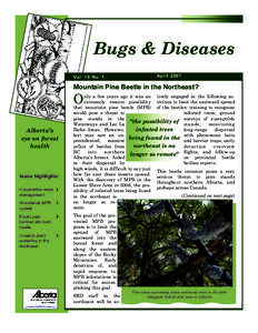 Bugs & Diseases Vol. 18 No. 1 April[removed]Mountain Pine Beetle in the Northeast?