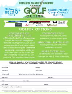 Pleasanton Chamber of Commerce annual Friday  5 GOLF