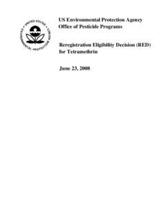US EPA - Pesticides - Tetramethrin RED