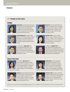 Careers  People on the move KPMG Irene Chu has been appointed audit principal. She has extensive experience