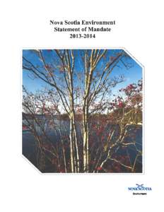 Nova Scotia Environment Statement of Mandate[removed]NOV&TL& Environment