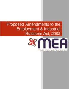 Proposed Amendments to the Employment & Industrial Relations Act, 2002 Table of Contents