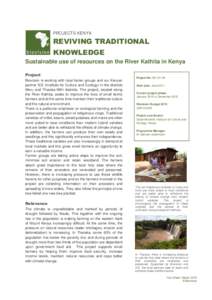 PROJECTS KENYA  REVIVING TRADITIONAL KNOWLEDGE Sustainable use of resources on the River Kathita in Kenya Project