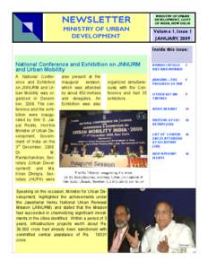 NEWSLETTER  MINISTRY OF URBAN DEVELOPMENT, GOVT OF INDIA, NEW DELHI