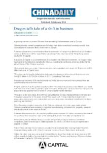 Dragon tells tale of a shift in business Published: 21 February 2014 