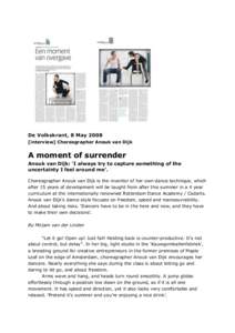 Moment of surrender - Interview Anouk van Dijk