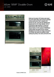 Built-in OVENS  60cm ‘WMP’ Double Oven 201 WMP  Stylish and innovative ILVE double ovens stand