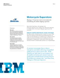 IBM Software Smarter Commerce Retail  Motorcycle Superstore