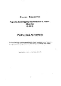 Erasmus+ Programme Capacity-Buildinq projects in the field of Higher Education (E+CBHE)  Partnership Agreement
