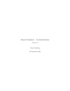 Surreal Numbers – An Introduction Version 1.6