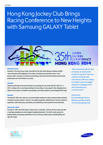 Case Study  Hong Kong Jockey Club Brings Racing Conference to New Heights with Samsung GALAXY Tablet