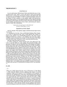 PROPOSITION 1 CHAPTER 188 An act to add Sectionsandto the Public Resources Code, to add Sections 13467, , 79222, andto, and to repeal and add Divisioncommencing with Sectiono