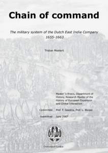 Chain of command The military system of the Dutch East India Company[removed]Tristan Mostert