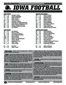 Game #2 vs. Missouri State  26 Bowl Games @HawkeyeFootball Game Notes