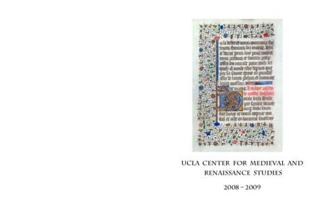 UCLA Center for Medieval and Renaissance Studies BoxLos Angeles, CAUCLA Center for Medieval and Renaissance Studies
