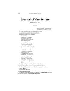 994  JOURNAL OF THE SENATE Journal of the Senate TWENTIETH DAY