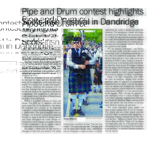 Pipe and Drum contest highlights Scots-Irish Festival in Dandridge Sixth annual event set September 29 BY GAYLE PAGE