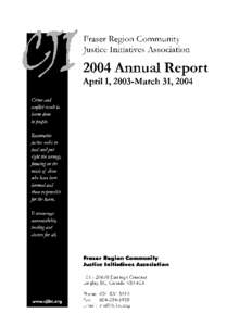 Community Justice Initiatives ~ Annual Report[removed]Table of Contents Board of Directors ..................................................................................................................................