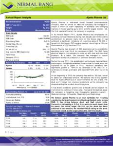 Annual Report Analysis  Ajanta Pharma Ltd Recommendation
