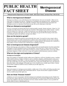 PUBLIC HEALTH FACT SHEET Meningococcal Disease