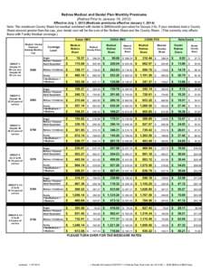 Retiree Medical and Dental Plan Monthly Premiums (Retired Prior to January 16, 2012) Effective July 1, 2013 (Medicare premiums effective January 1, 2014) Note: The maximum County Share for medical combined with dental is