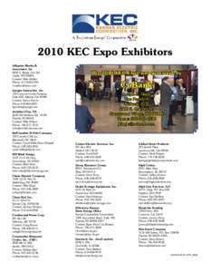 2010 KEC Expo Exhibitors Allegeier Martin & Associates, Inc[removed]S. Range Line Rd. Joplin, MO[removed]Contact: Mike Walker