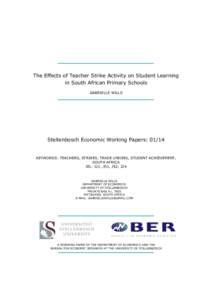 _1 _ Poverty trends since the transition Poverty trends since the transition The Effects of Teacher Strike Activity on Student Learning in South African Primary Schools