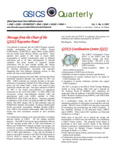 GSICS  Quarterly Global Space-based Inter-Calibration System • CMA • CNES • EUMETSAT • JMA • KMA • NOAA • WMO •