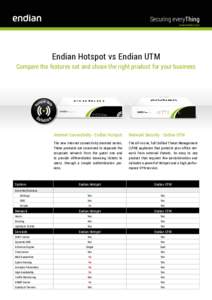 Securing everyThing  www.endian.com Endian Hotspot vs Endian UTM