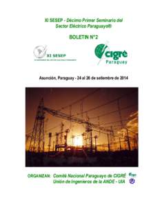 XI SESEP - Décimo Primer Seminario del Sector Eléctrico Paraguayo® BOLETIN N°2  Asunción, Paraguay - 24 al 26 de setiembre de 2014