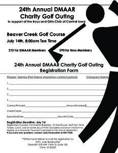 24th Annual DMAAR Charity Golf Outing In support of the Boys and Girls Club of Central Iowa  Beaver Creek Golf Course