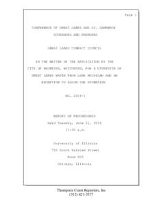 Page 1  CONFERENCE OF GREAT LAKES AND ST. LAWRENCE GOVERNORS AND PREMIERS  GREAT LAKES COMPACT COUNCIL