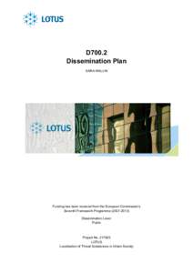      D700.2  Dissemination Plan SARA WALLIN