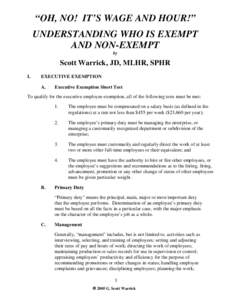 Economy / Business / Employment / Employment compensation / Employee relations / Human resource management / Income / Recruitment / Salary / Working time / Employee benefits / Fair Labor Standards Act