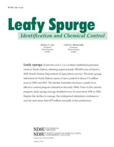 W-765 (Revised)  Leafy Spurge Identification and Chemical Control Rodney G. Lym