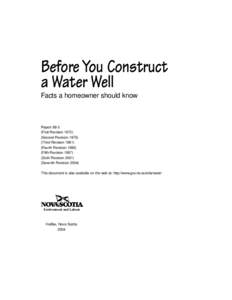 Before You Construct a Water Well - Facts a Homeowner should Know