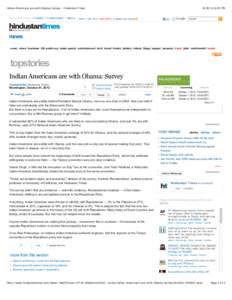 Indian Americans are with Obama: Survey - Hindustan Times  Hindustan Times | LiveMint | LiveHindustan | More[removed]:03 PM