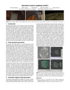 Geometric fracture modeling in BOLT 1 Jeffrey Hellrung  1