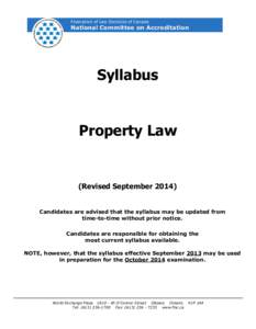 Federation of Law Societies of Canada  National Committee on Accreditation Syllabus