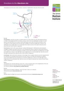 Directions to Aberdeen site of the James Hutton Institute