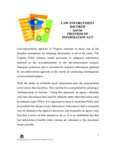 LAW-ENFORCEMENT RECORDS and the FREEDOM OF INFORMATION ACT