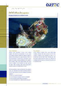 ORTEC Offshore Logistics Bringing certainty to a turbulent world Our solution  Your challenge
