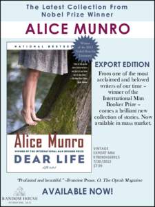 The Latest Collection From Nobel Prize Winner ALICE MUNRO Winner of the 2013